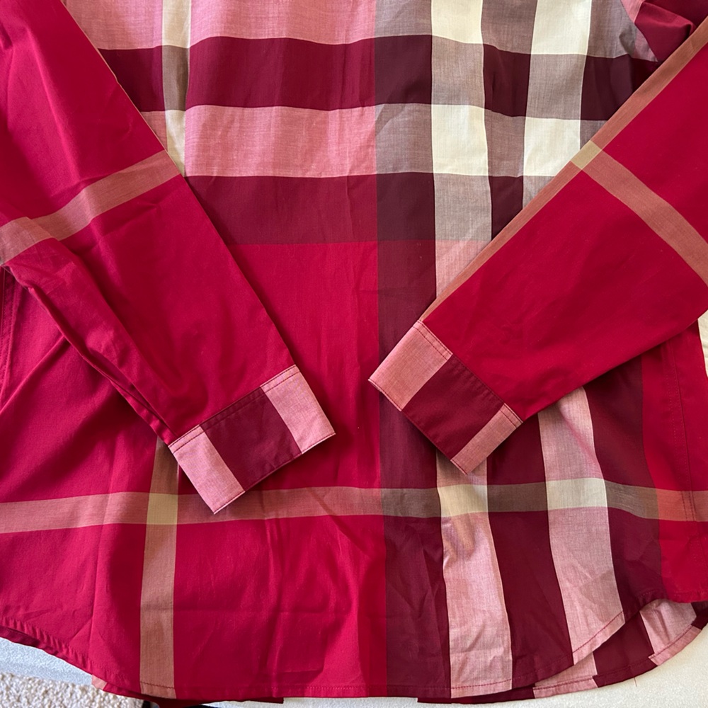 Burberry Check Cotton Shirt Size: M PEONY ROSE - Picture 5 of 8